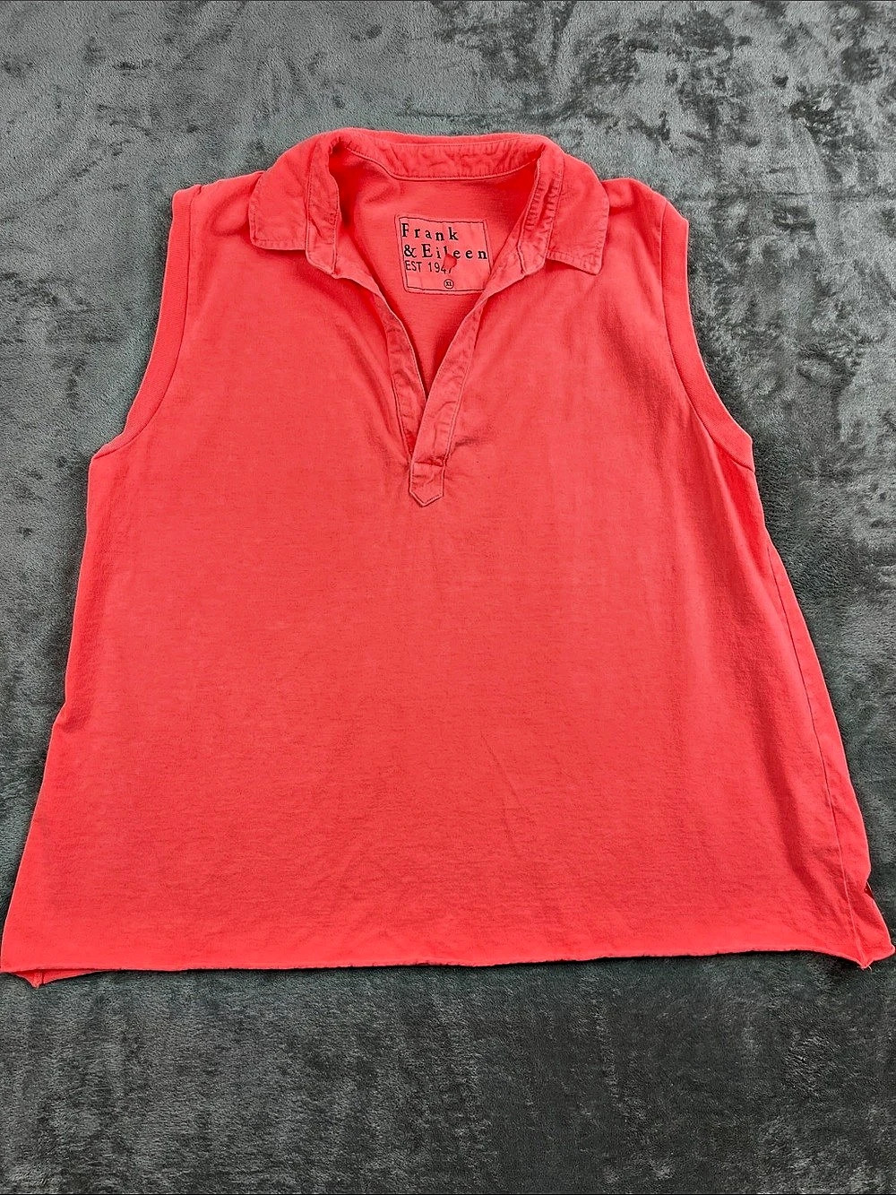 NEW Frank & Eileen XL 100% Cotton Pink Orange Olivia Popover Sleeveless USA FLAW
